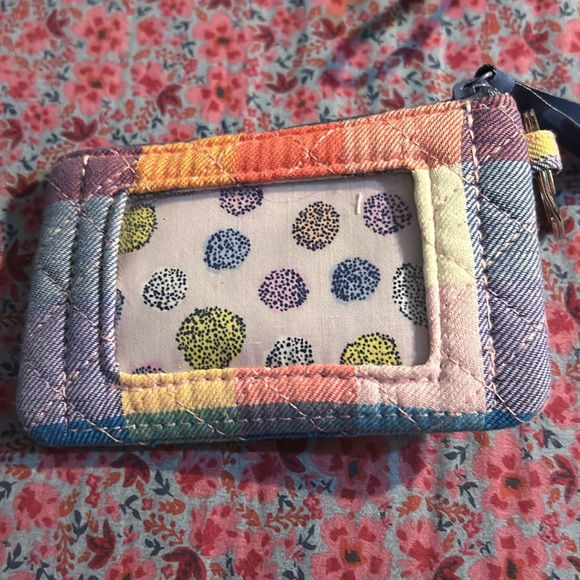 Vera Bradley Tropics Plaid Bundle Lanyard Zip ID All In One Crossbody - Picture 9 of 13